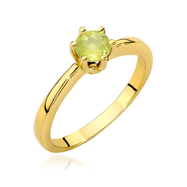 Pierścionek oliwin 0,60ct żółte złoto