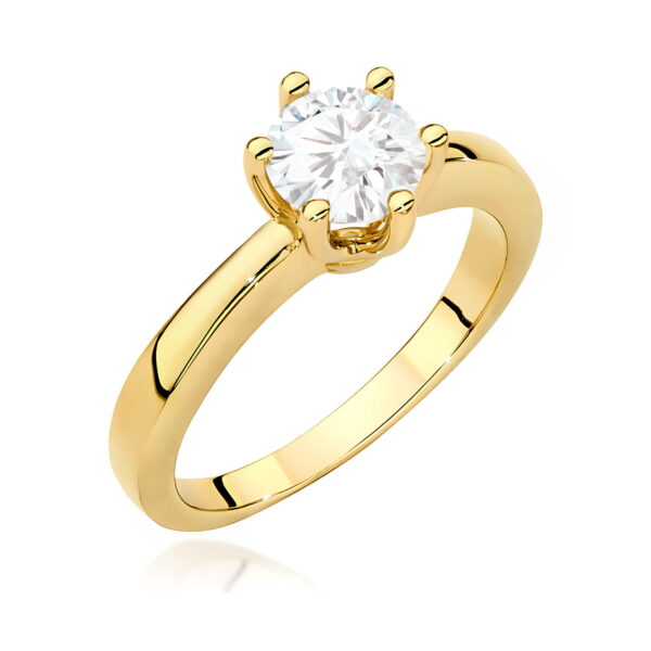 Pierścionek Diament 0,70ct żółte złoto 375