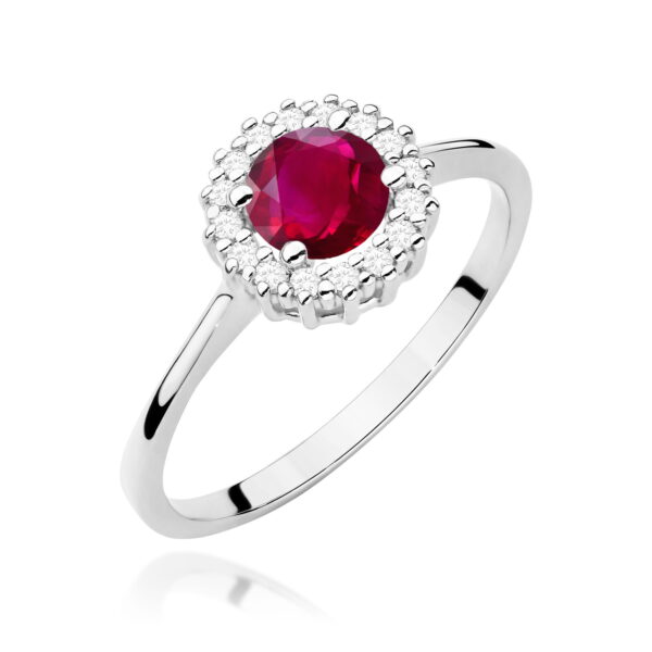 Pierścionek Rubin 0,60ct białe złoto