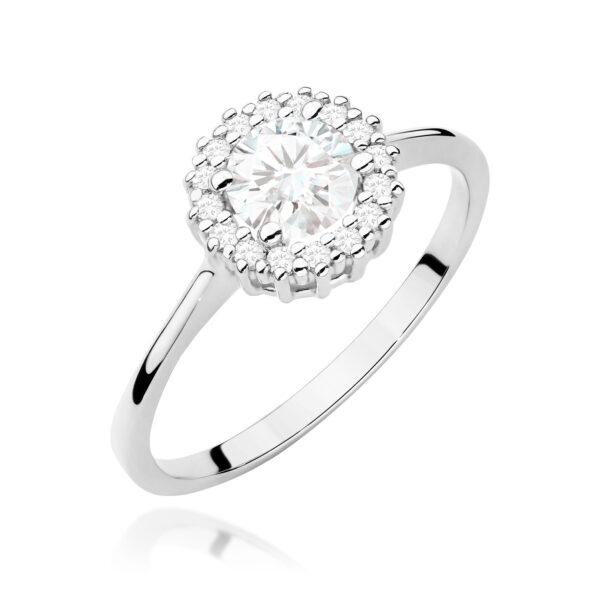 Pierścionek Biały Szafir 0,60ct białe złoto 375