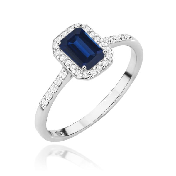 Pierścionek Szafir 0,60ct białe złoto