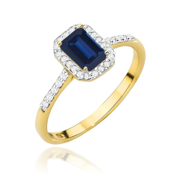 Pierścionek Szafir 0,60ct żółte złoto