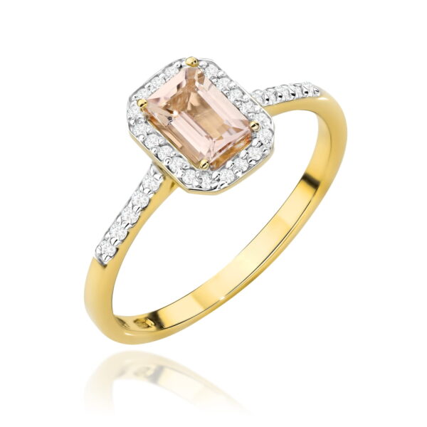 Pierścionek Morganit 0,60ct żółte złoto 375