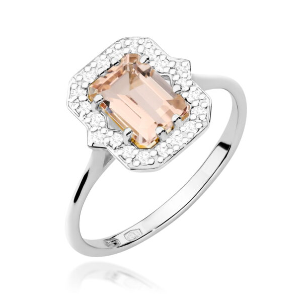 Pierścionek Morganit 1.00ct białe złoto