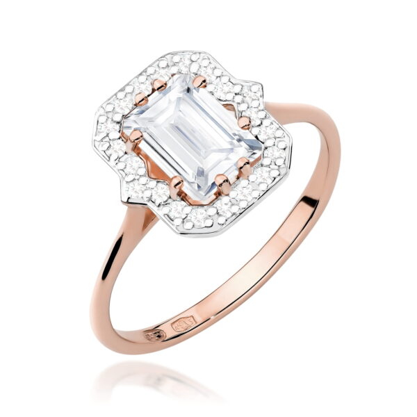 Pierścionek Diament Laboratoryjny 1.00ct różowe złoto