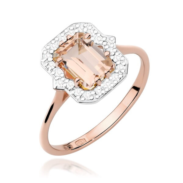 Pierścionek Morganit 1.00ct różowe złoto