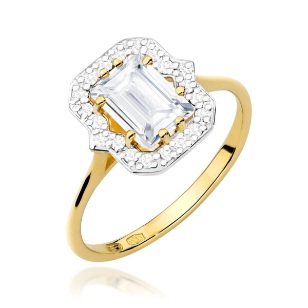 Pierścionek Diament Laboratoryjny 1.00ct żółte złoto