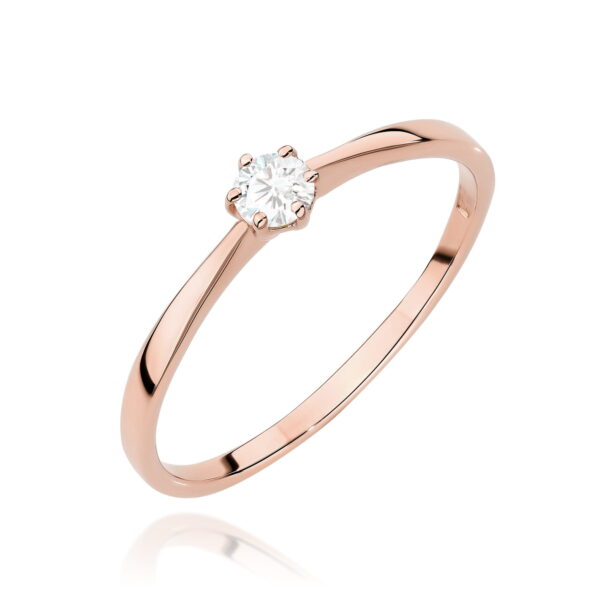 Pierścionek Diament 0,10ct różowe złoto