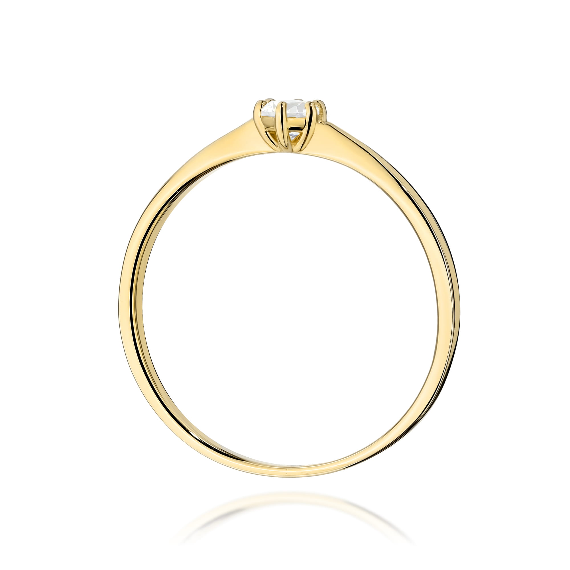 Pierścionek Diament 0,10ct żółte złoto - obrazek 3