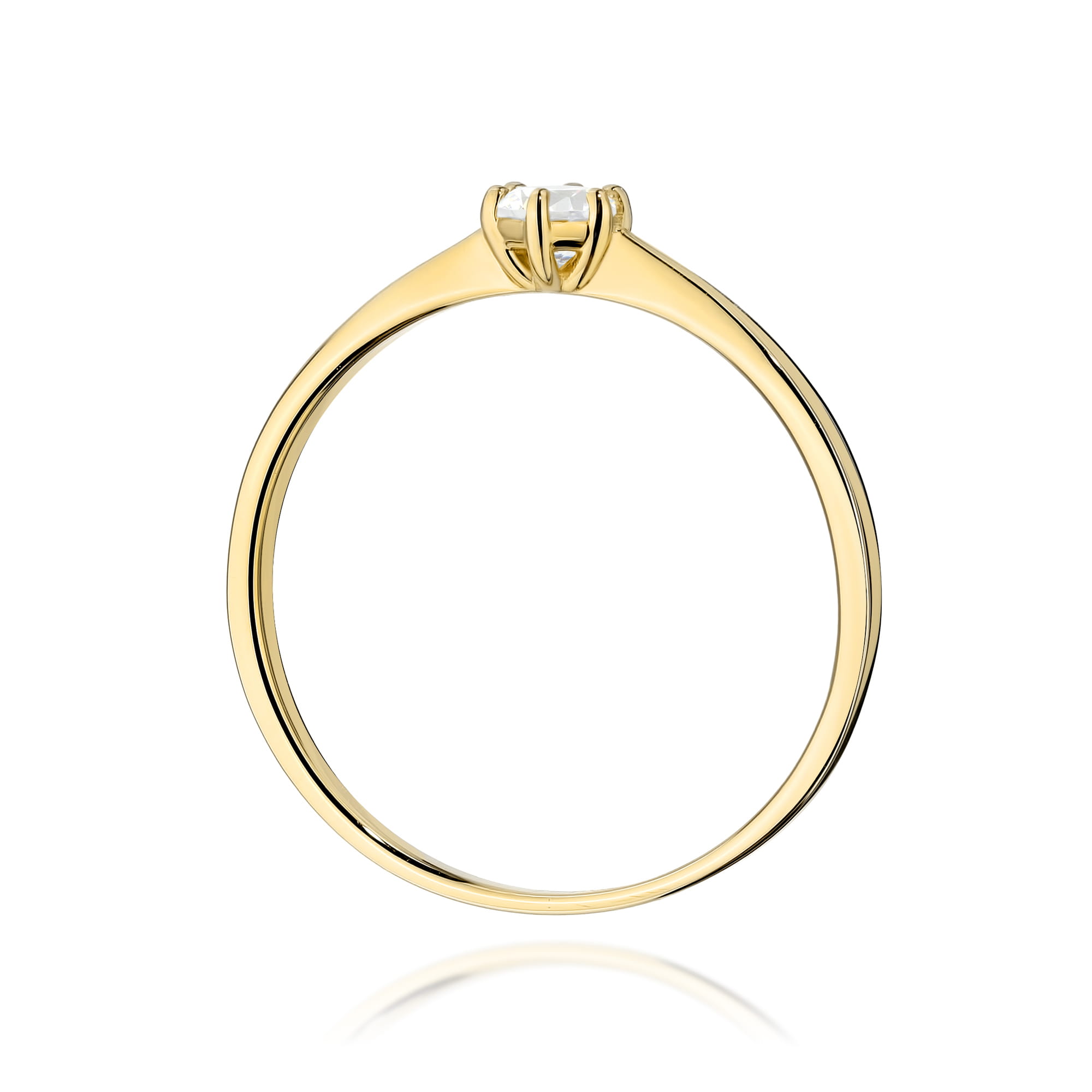 Pierścionek Diament 0,15ct żółte złoto - obrazek 3
