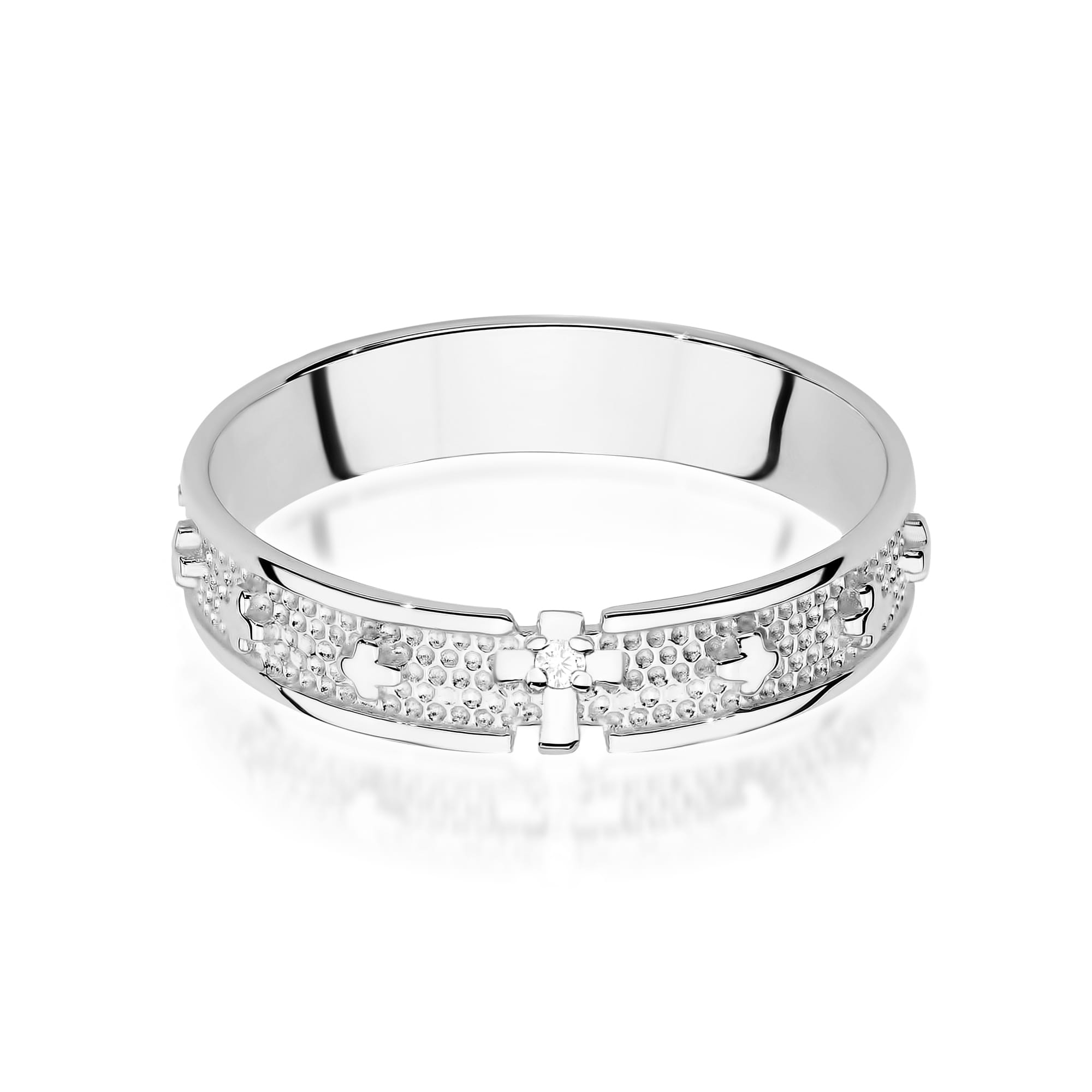 Pierścionek Diament 0,0086ct białe złoto - obrazek 2