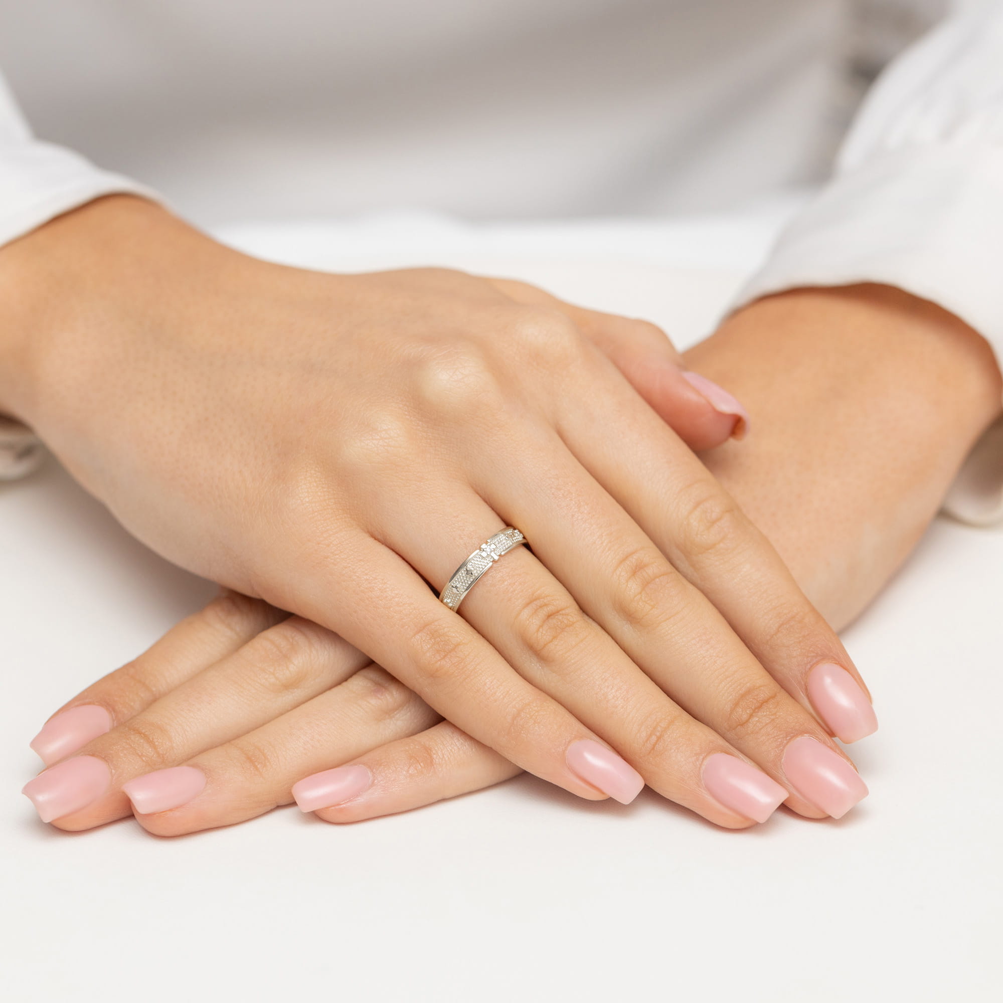 Pierścionek Diament 0,0086ct białe złoto 375 - obrazek 3