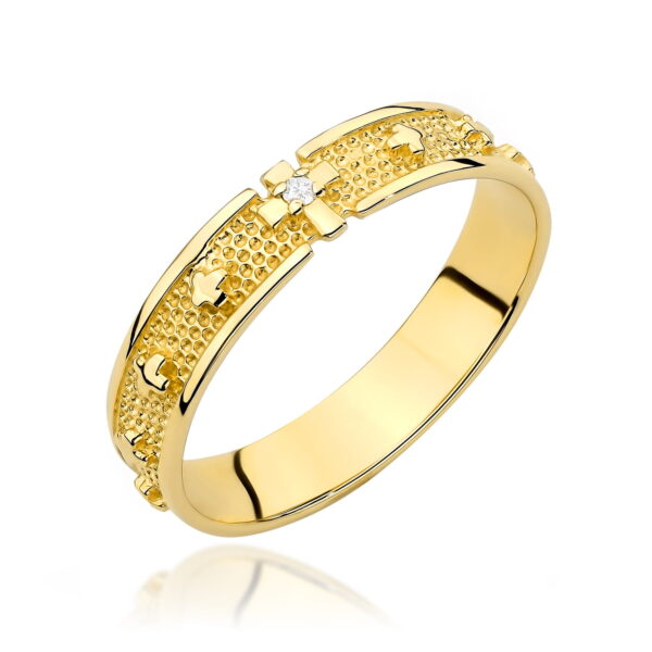 Pierścionek Diament 0,0086ct Żółte złoto 375