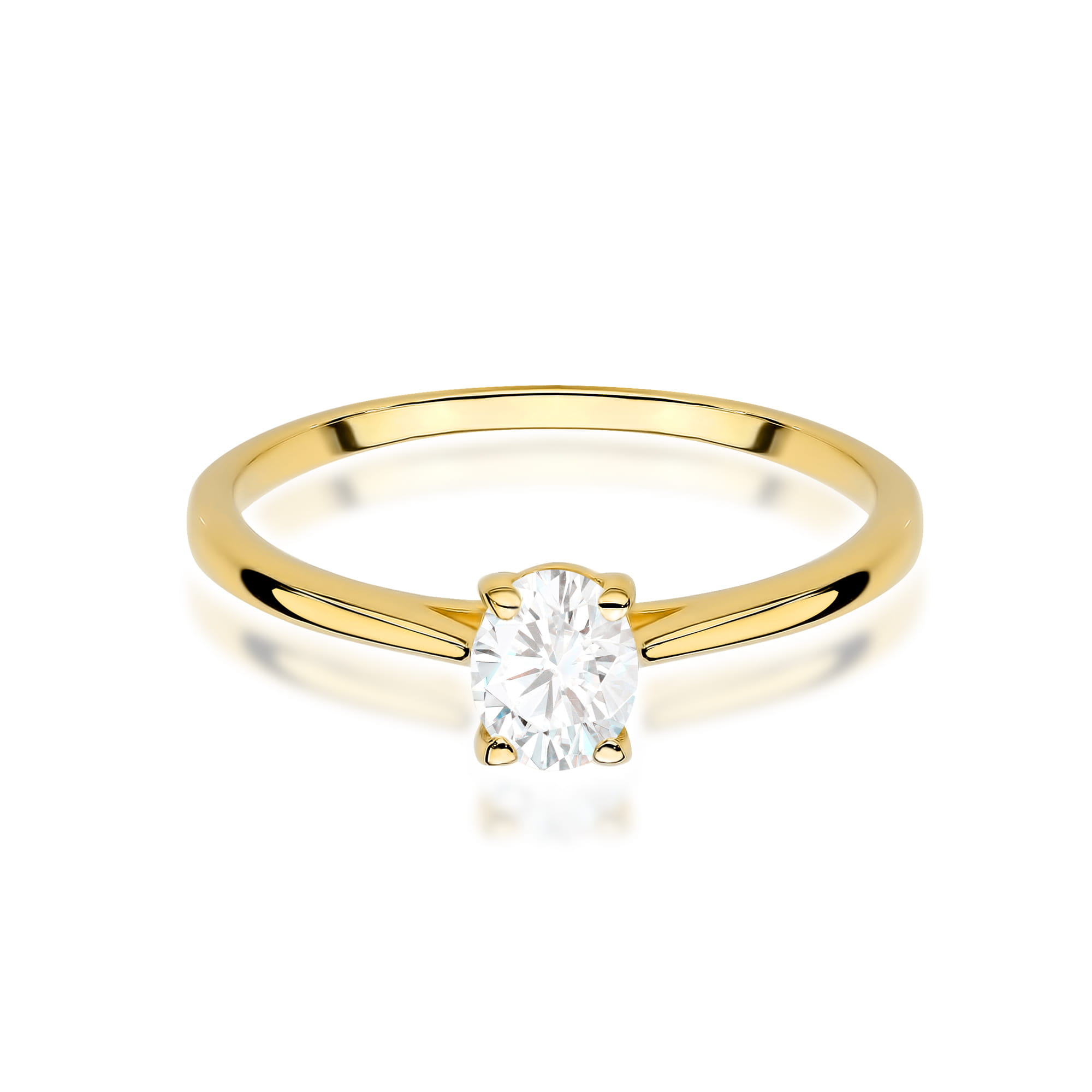 Pierścionek Diament 0,30ct żółte złoto 375 - obrazek 2