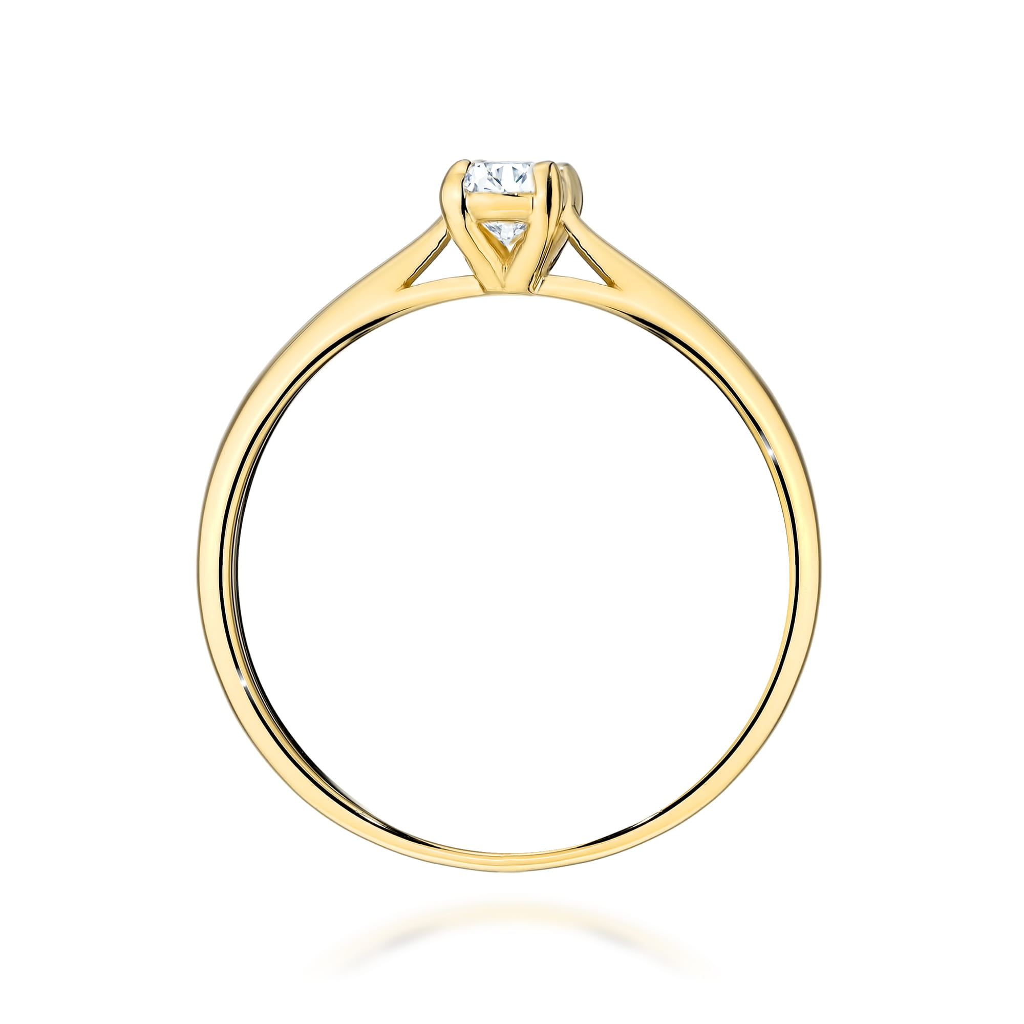 Pierścionek Diament 0,30ct żółte złoto 375 - obrazek 3