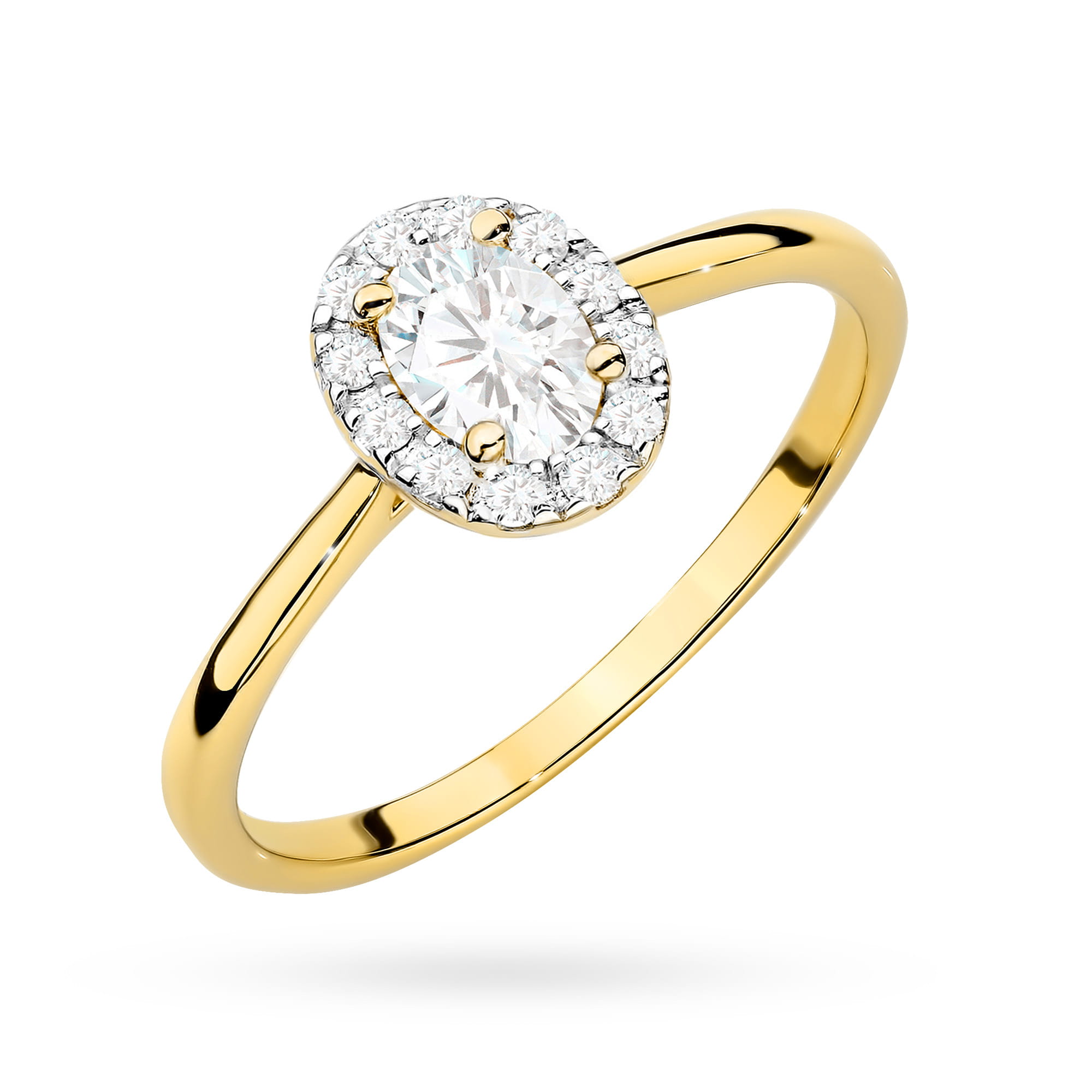 Pierścionek 0,30ct żółte złoto 375