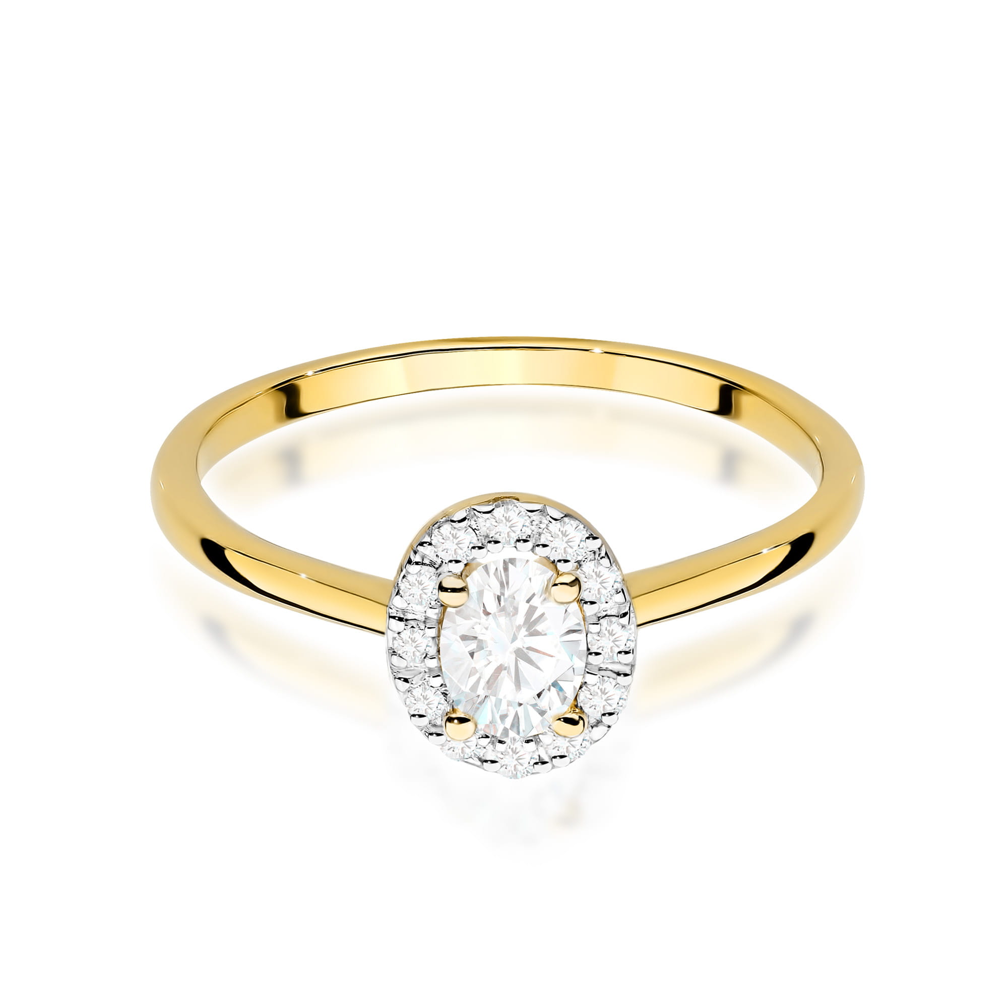 Pierścionek 0,30ct żółte złoto 375 - obrazek 2