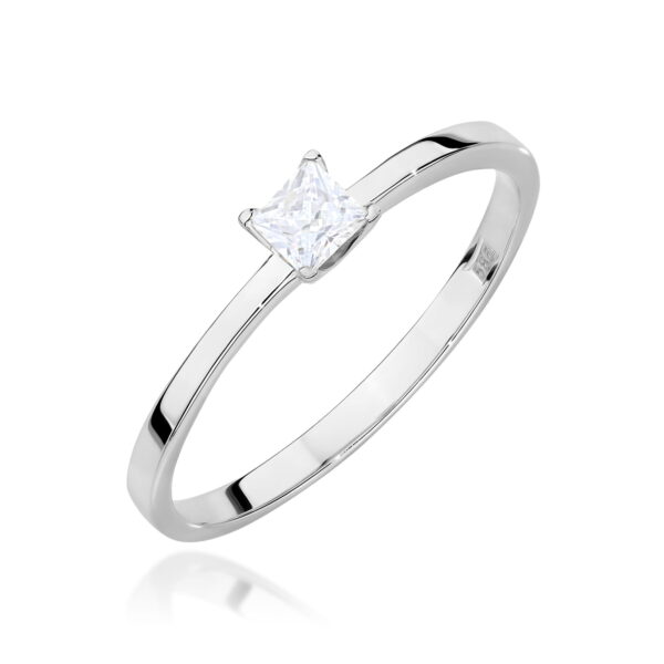 Pierścionek Diament 0,15ct białe złoto 375