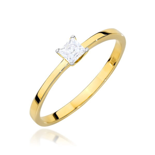 Pierścionek Diament 0,15ct żółte złoto 375