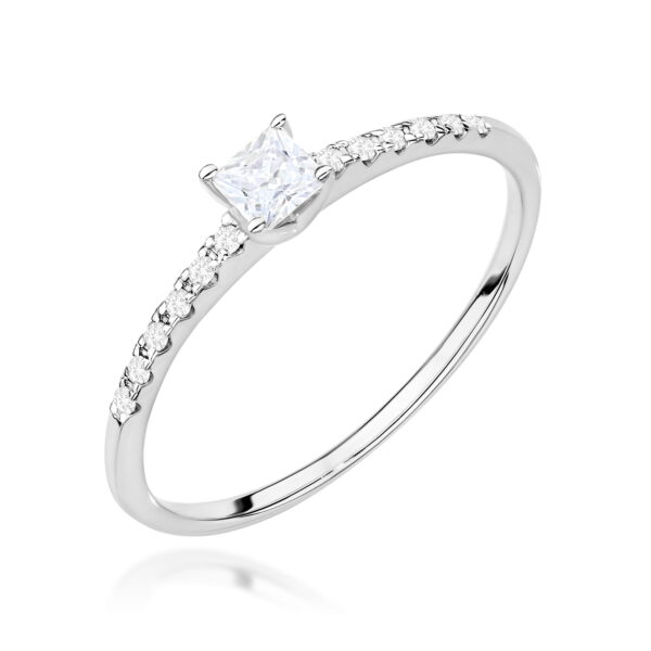 Pierścionek Diament 0,15ct białe złoto