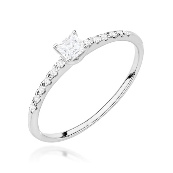 Pierścionek Diament Laboratoryjny 0,15ct białe złoto