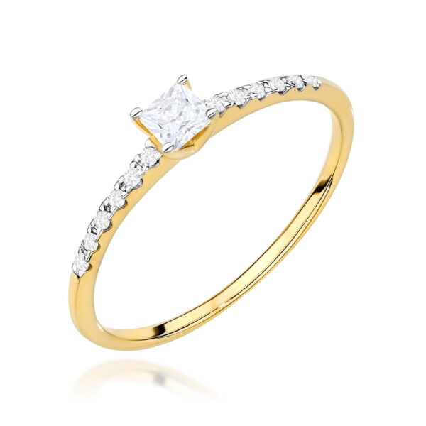 Pierścionek Diament 0,15ct żółte złoto