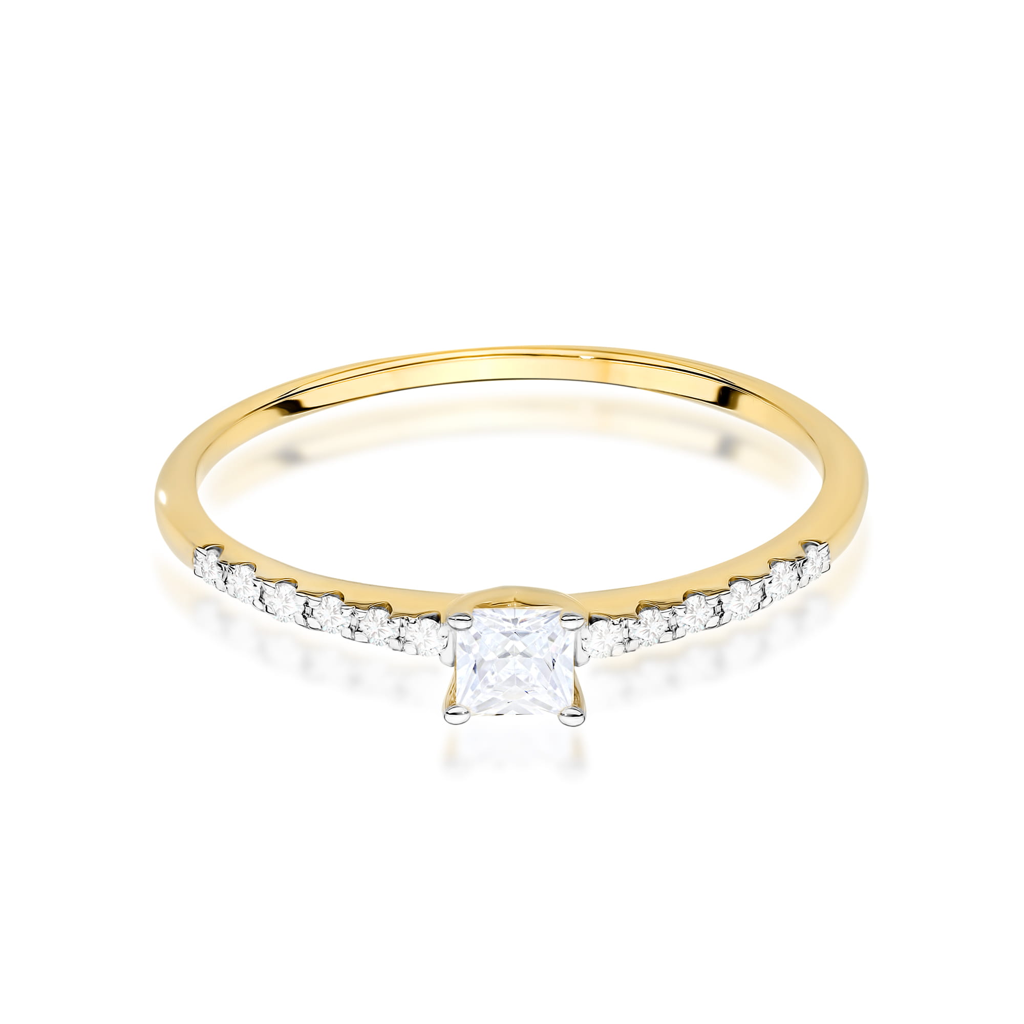 Pierścionek Diament Laboratoryjny 0,15ct żółte złoto - obrazek 2