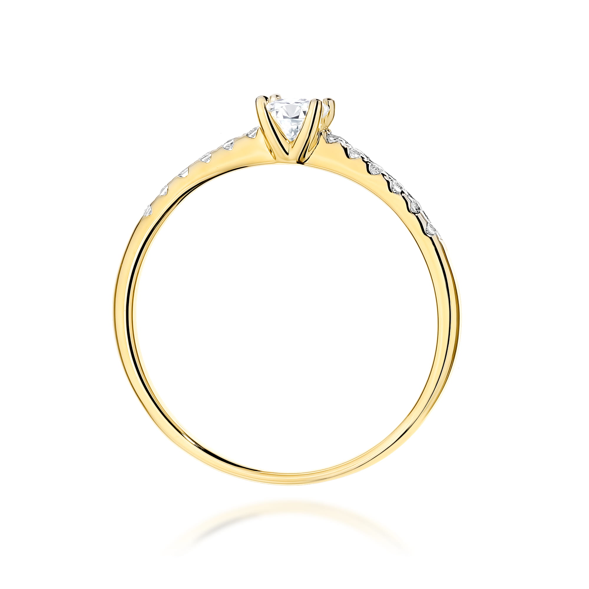 Pierścionek Diament Laboratoryjny 0,15ct żółte złoto - obrazek 3