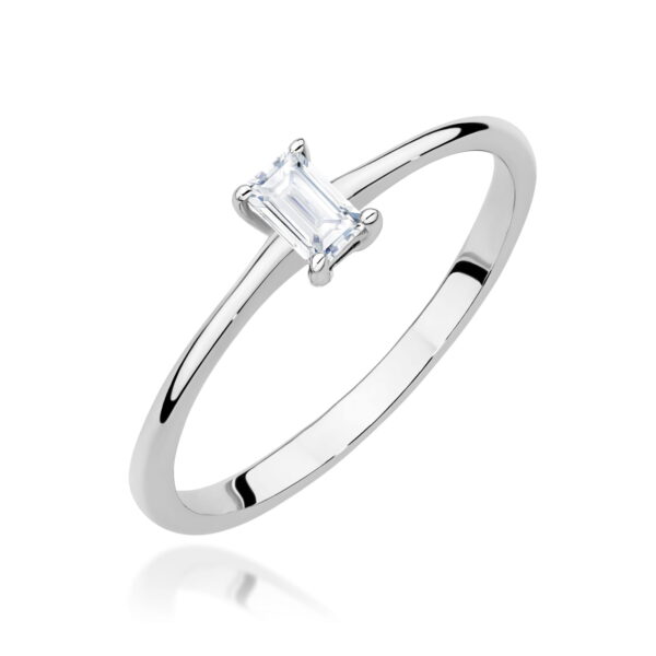 Pierścionek Diament 0,15ct białe złoto 375