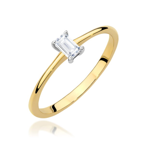 Pierścionek Diament 0,15ct żółte złoto 375