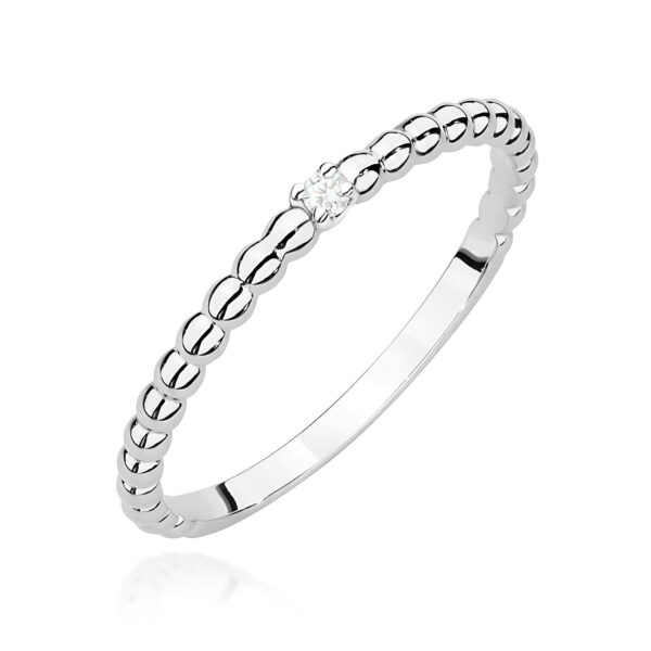 Pierścionek Diament 0,02ct białe złoto