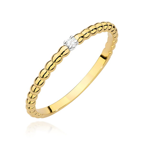 Pierścionek Diament 0,02ct żółte złoto
