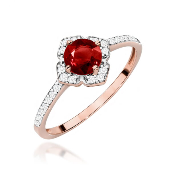Pierścionek Granat 0,60ct różowe złoto