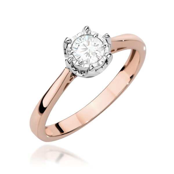 Pierścionek Diament 0,25ct różowe złoto
