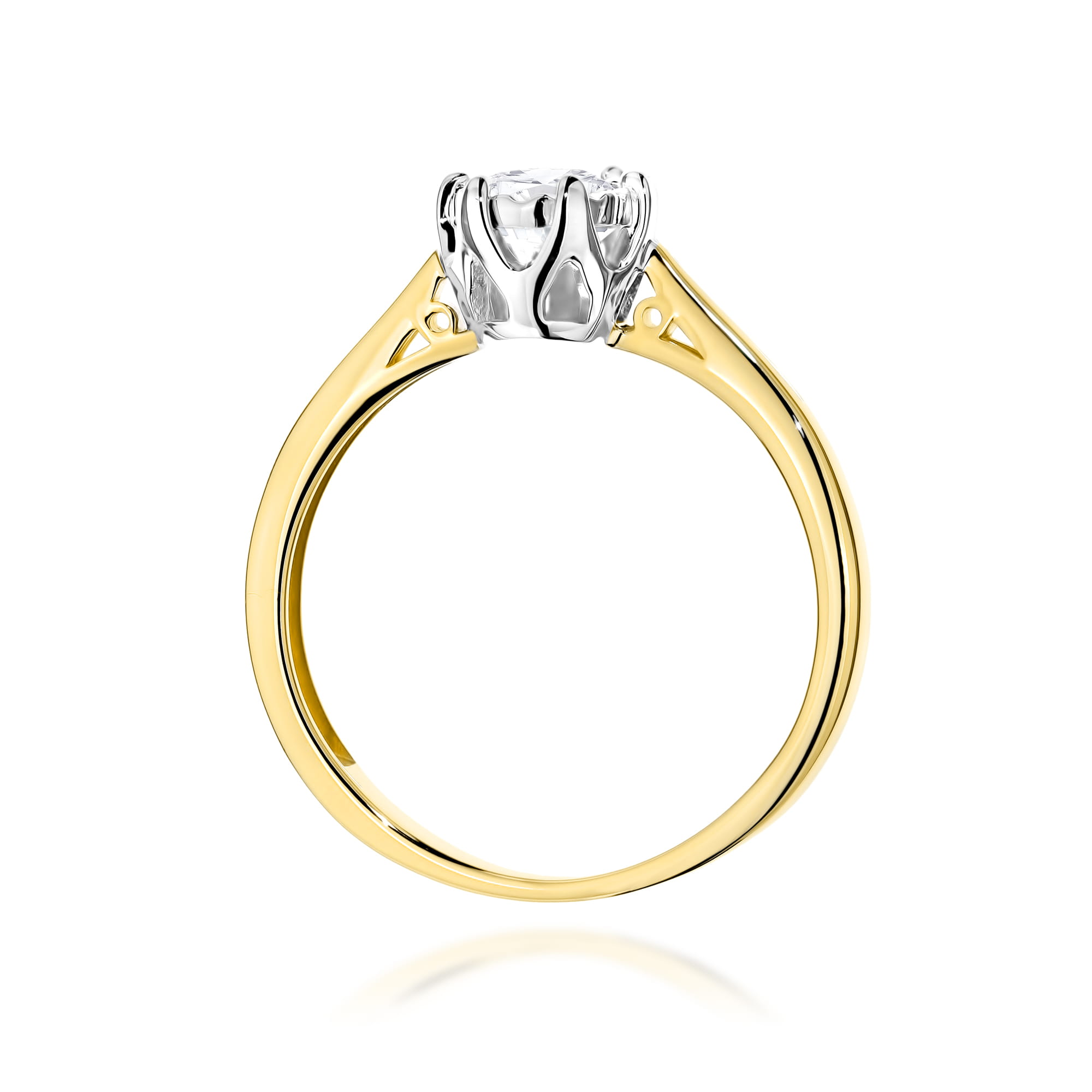 Pierścionek Diament 0,25ct żółte złoto - obrazek 3