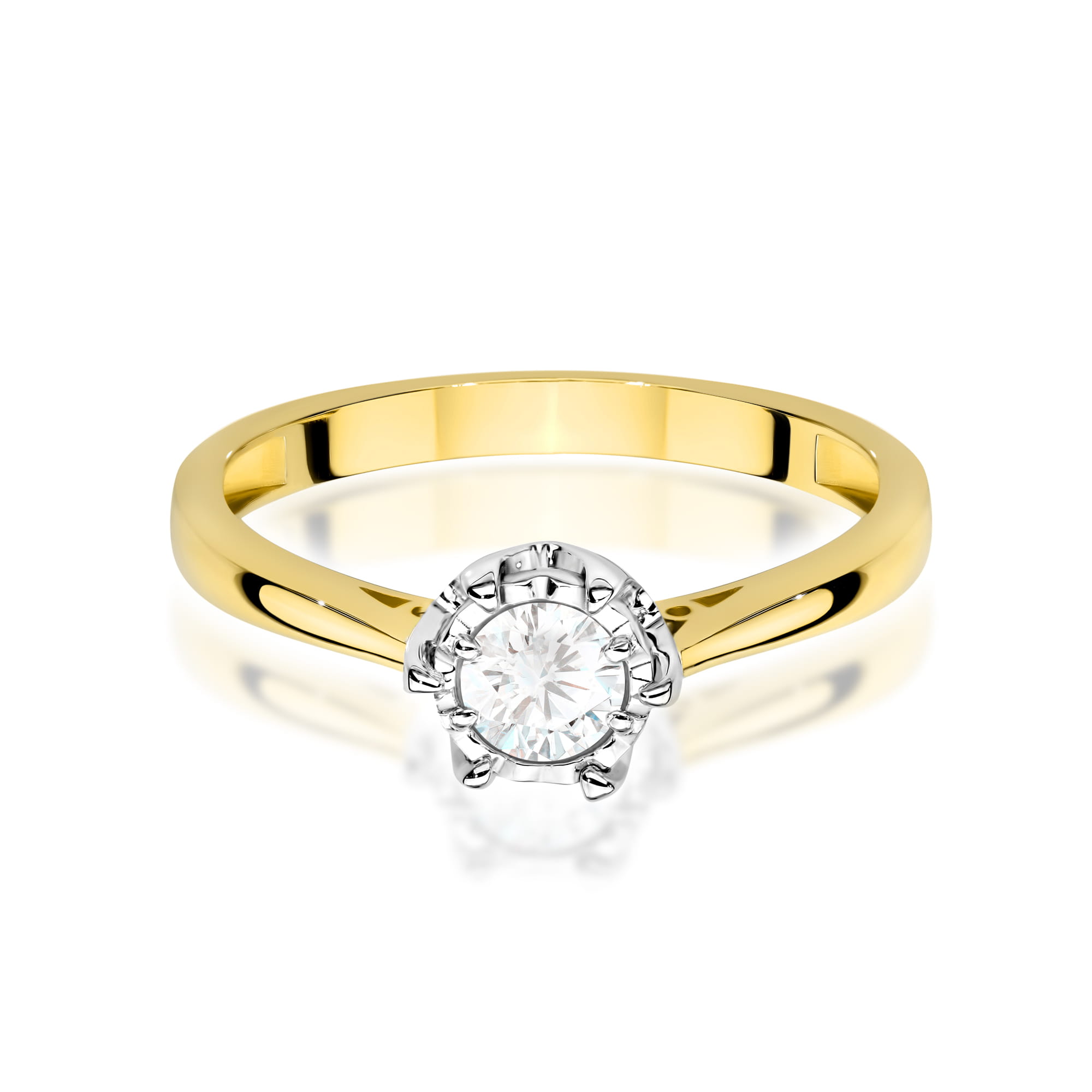 Pierścionek Diament 0,30ct żółte złoto - obrazek 2