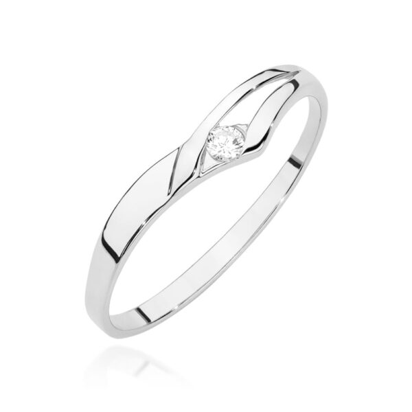 Pierścionek Diament 0,04ct białe złoto