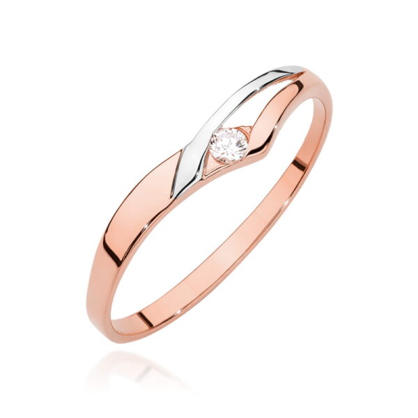 Pierścionek Diament 0,04ct różowe złoto