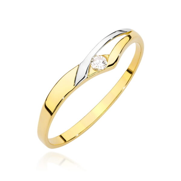 Pierścionek Diament 0,04ct żółte złoto