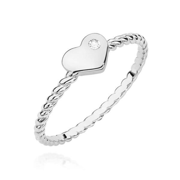 Pierścionek Diament 0,03ct białe złoto 375