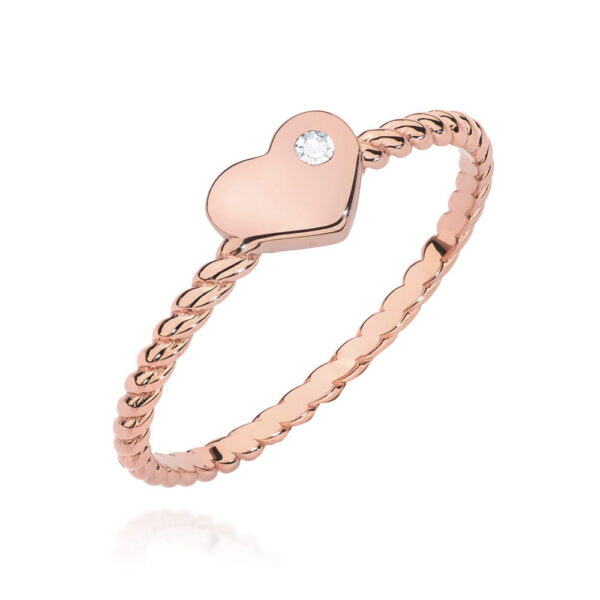 Pierścionek Diament 0,03ct różowe złoto