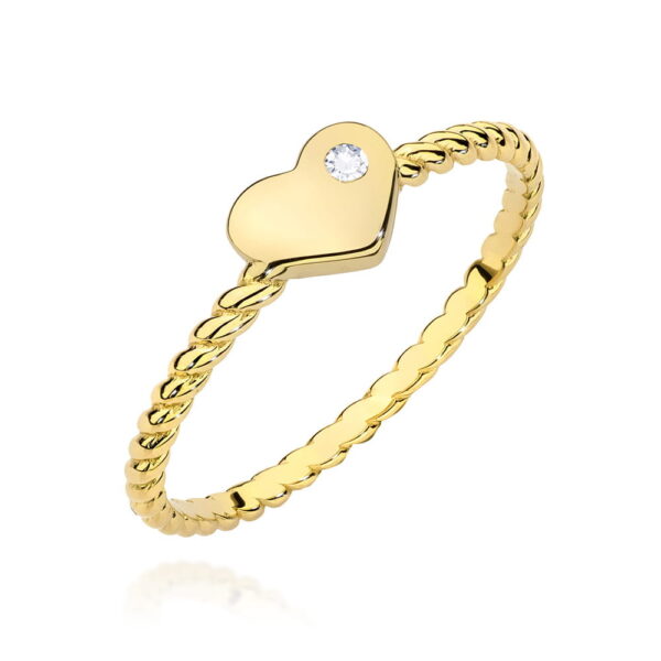 Pierścionek Diament 0,03ct żółte złoto