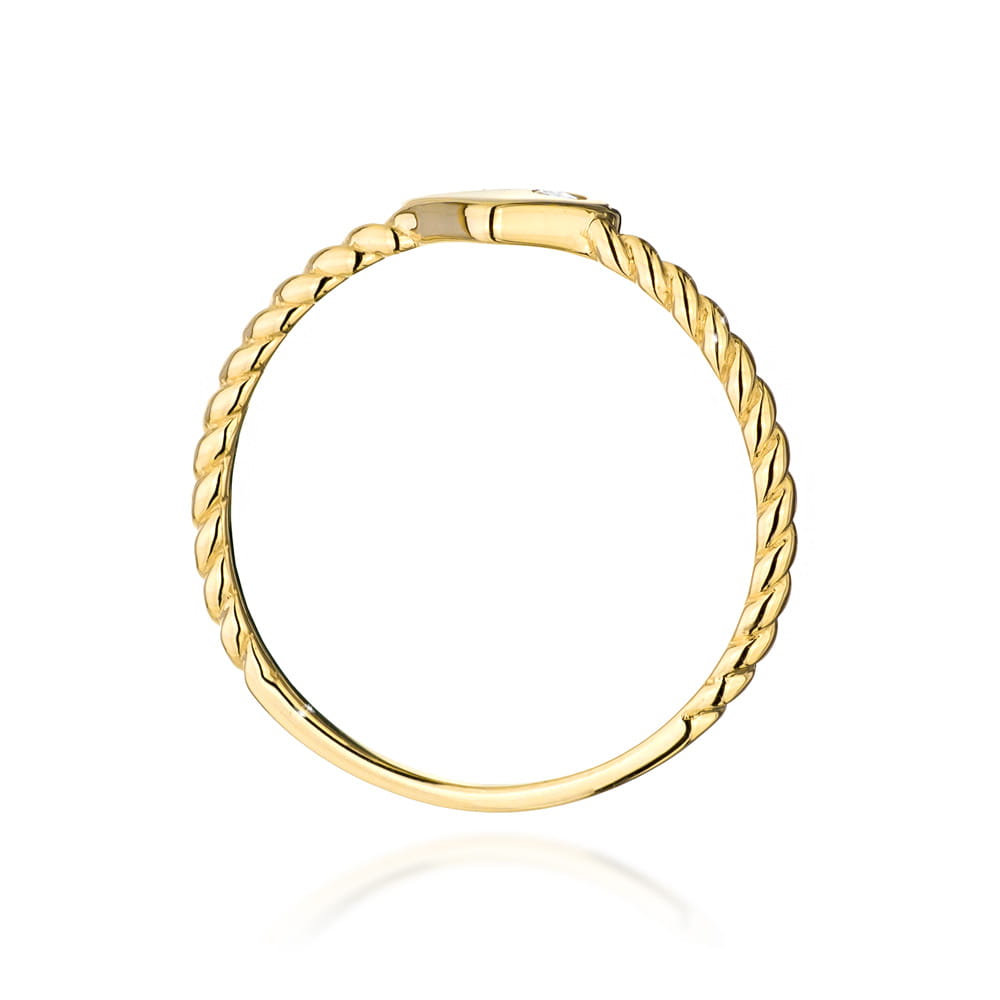 Pierścionek Diament 0,03ct żółte złoto - obrazek 3