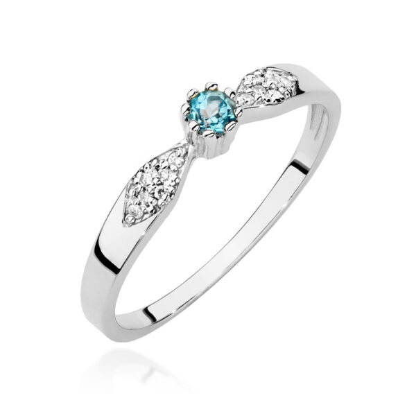 Pierścionek Topaz Swiss 0,15ct białe złoto
