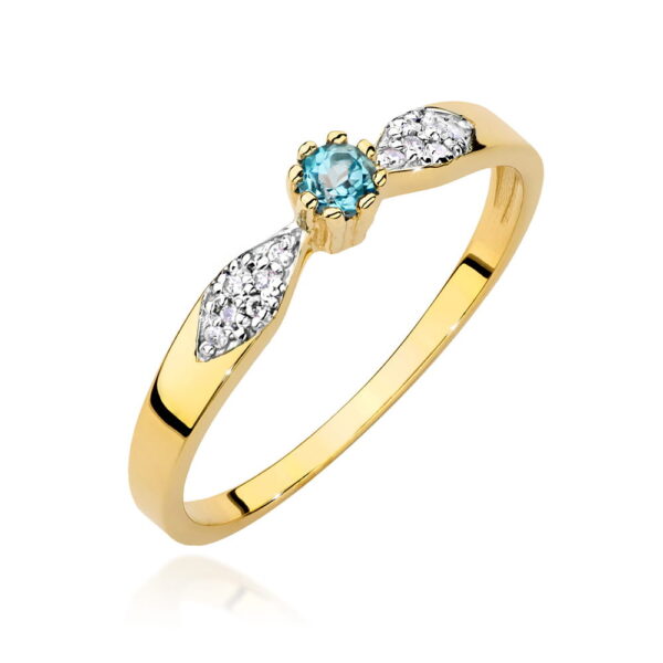 Pierścionek Topaz Swiss 0,15ct żółte złoto