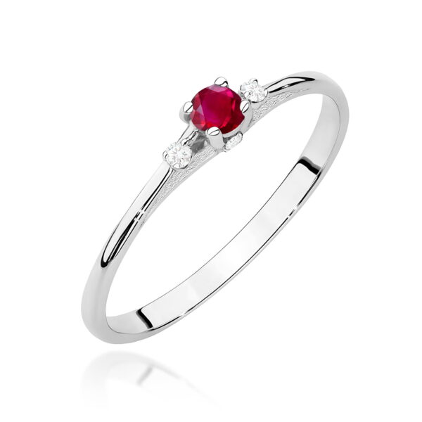 Pierścionek Rubin 0,15ct białe złoto