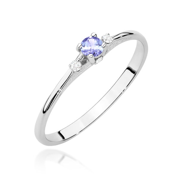 Pierścionek Tanzanit 0,15ct białe złoto
