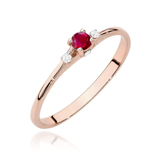 Pierścionek Rubin 0,15ct różowe złoto
