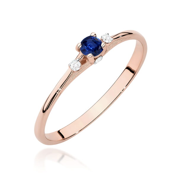 Pierścionek Szafir 0,15ct różowe złoto