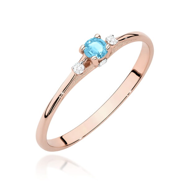 Pierścionek Topaz Swiss 0,15ct róźowe złoto